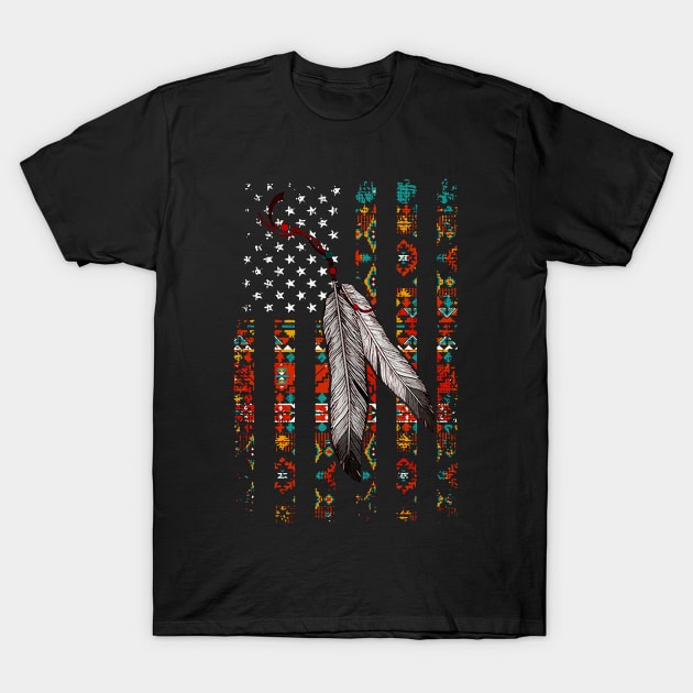 American Native Flag Native Tribe Feather Pride Shirt T-Shirt by HomerNewbergereq